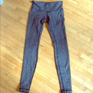 Lululemon Wunder Under Heathered Grey Leggings
